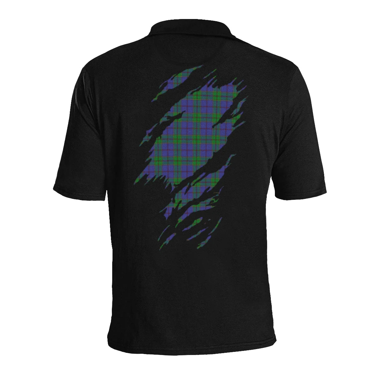 Strachan Clan Polo Shirt, Scottish Tartan Strachan Clans Polo Shirt Full Black Style