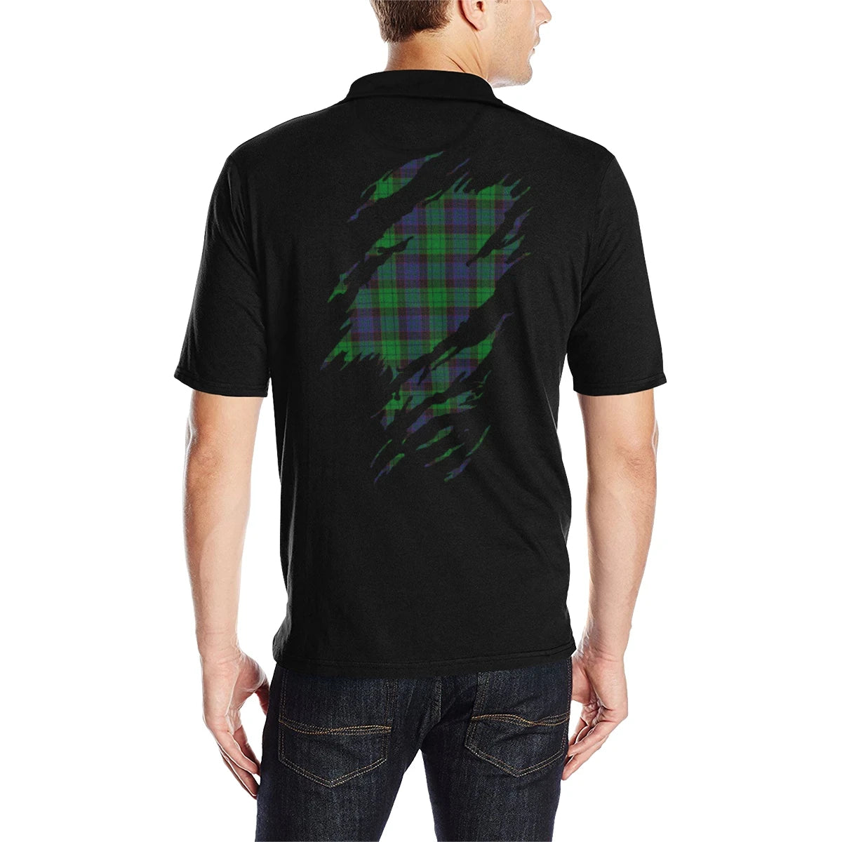 Stewart (High Stewards) Clan Polo Shirt, Scottish Tartan Stewart (High Stewards) Clans Polo Shirt Full Black Style