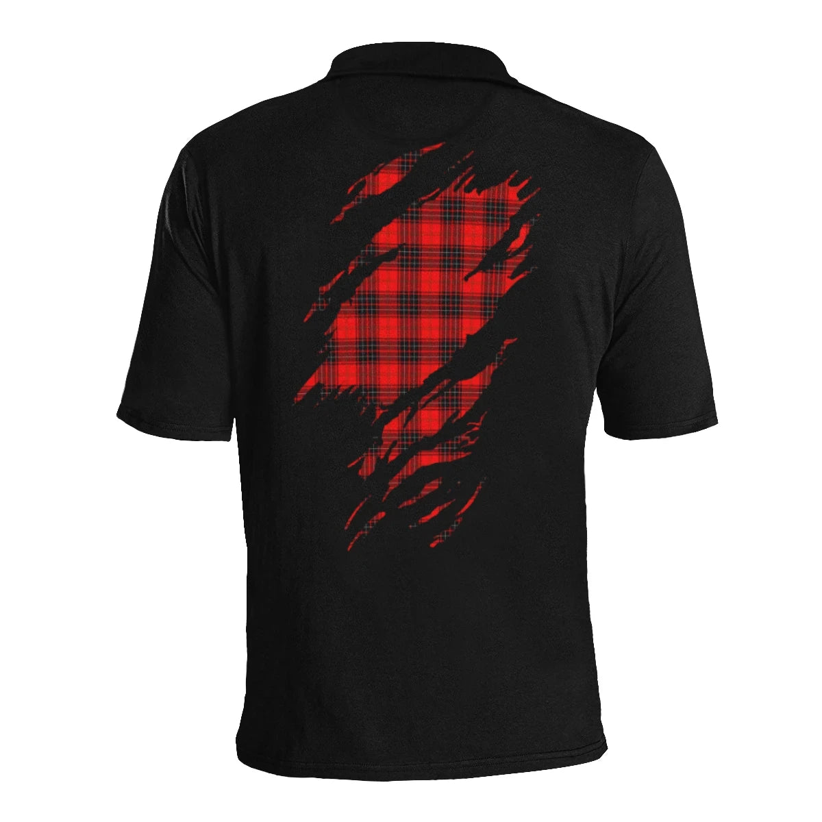 Wemyss Clan Polo Shirt, Scottish Tartan Wemyss Clans Polo Shirt Full Black Style
