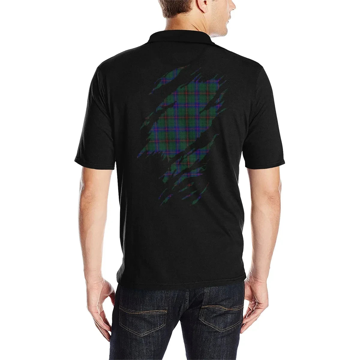 Davidson Clan Polo Shirt, Scottish Tartan Davidson Clans Polo Shirt Full Black Style