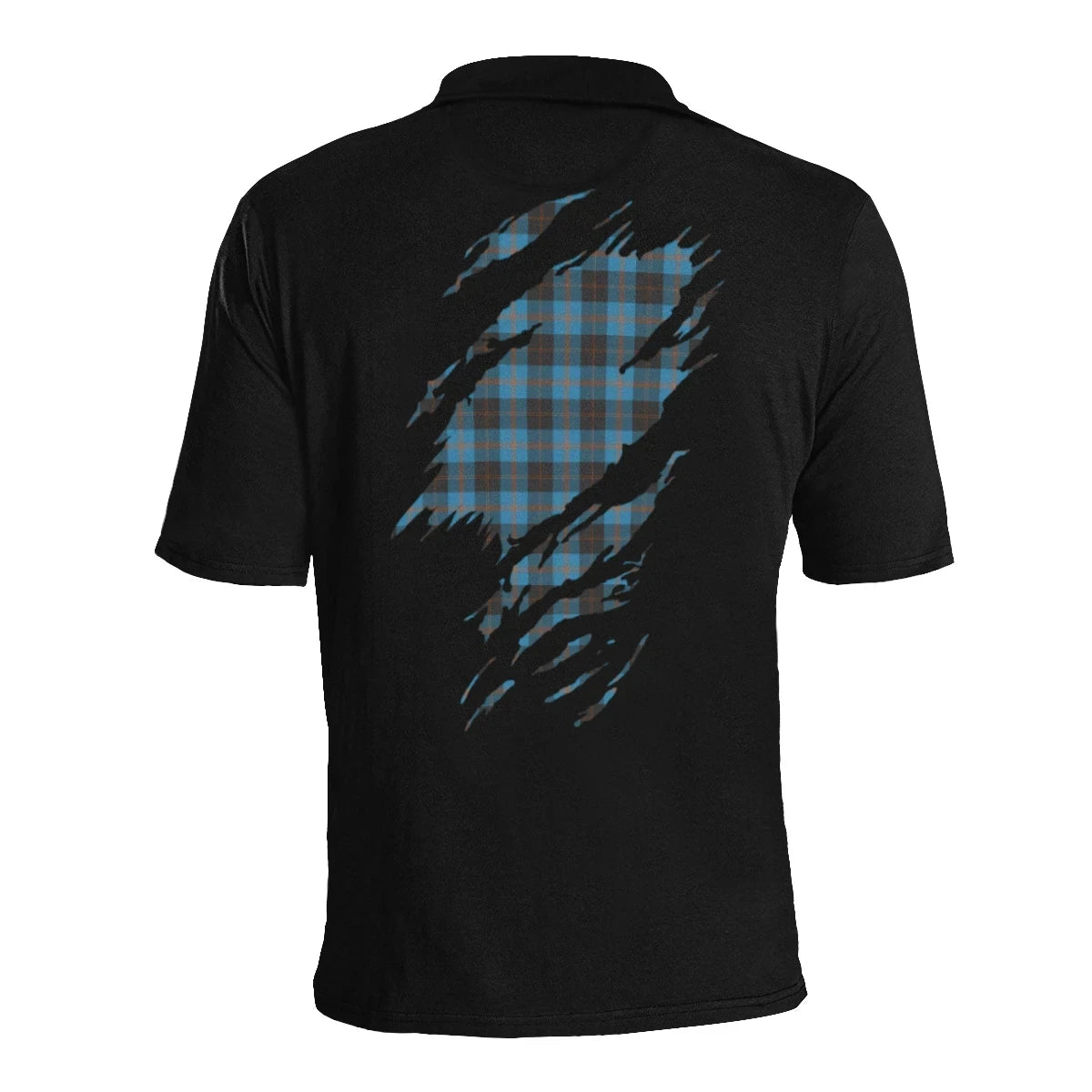 Garden (or Gardyne) Clan Polo Shirt, Scottish Tartan Garden (or Gardyne) Clans Polo Shirt Full Black Style