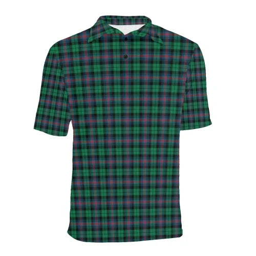 Urquhart Broad Red Ancient Clan Polo Shirt, Scottish Tartan Urquhart Broad Red Ancient Clans Polo Shirt