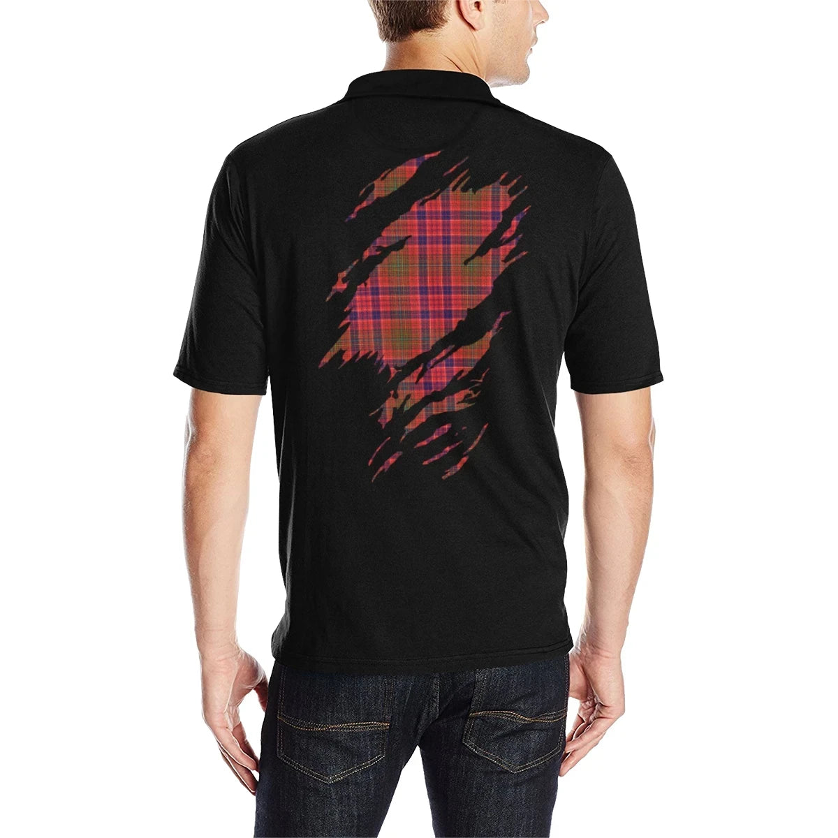 Lumsden Clan Polo Shirt, Scottish Tartan Lumsden Clans Polo Shirt Full Black Style