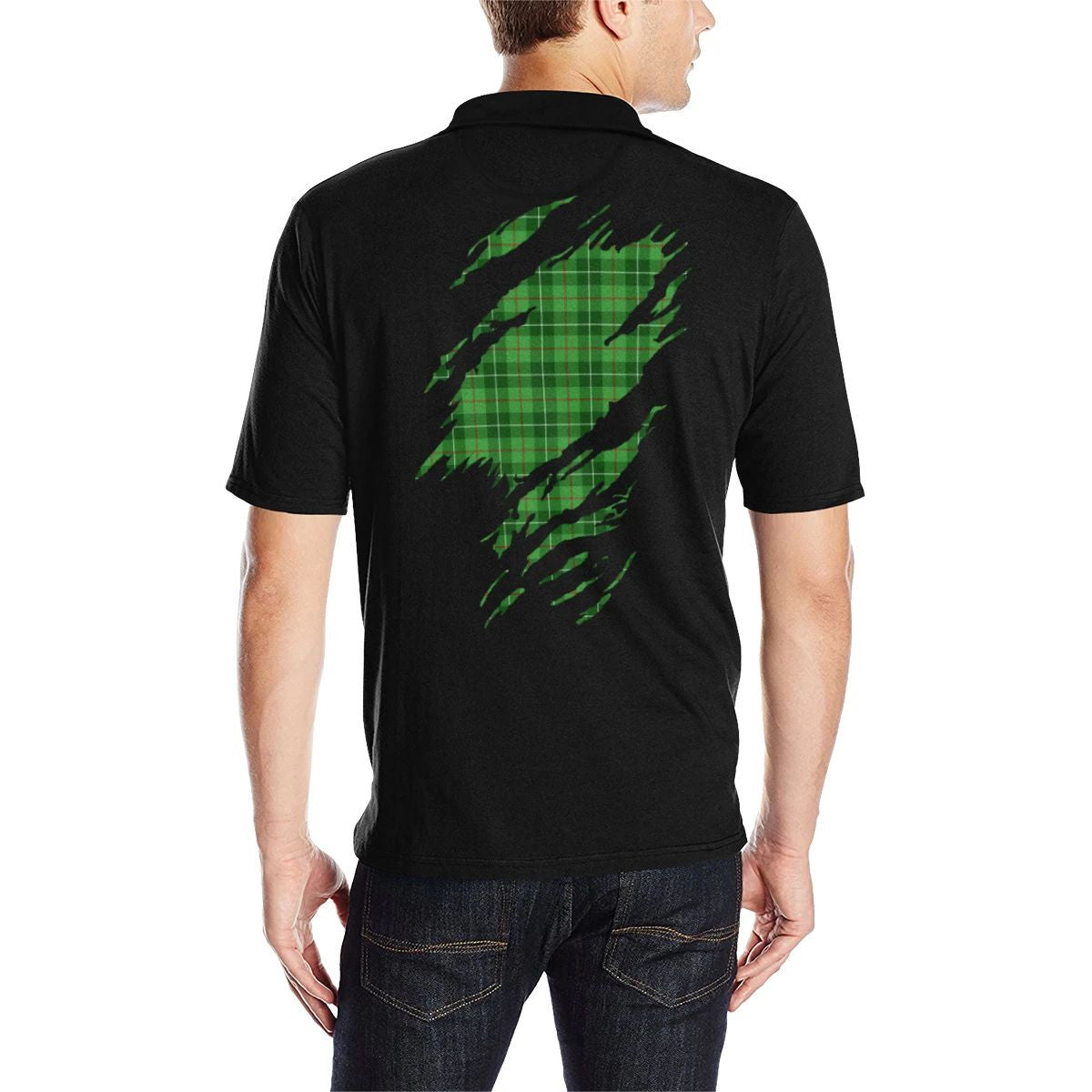 Galloway Clan Polo Shirt, Scottish Tartan Galloway Clans Polo Shirt Full Black Style