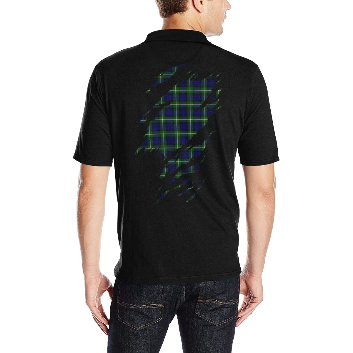 Forbes Clan Polo Shirt, Scottish Tartan Forbes Clans Polo Shirt Full Black Style