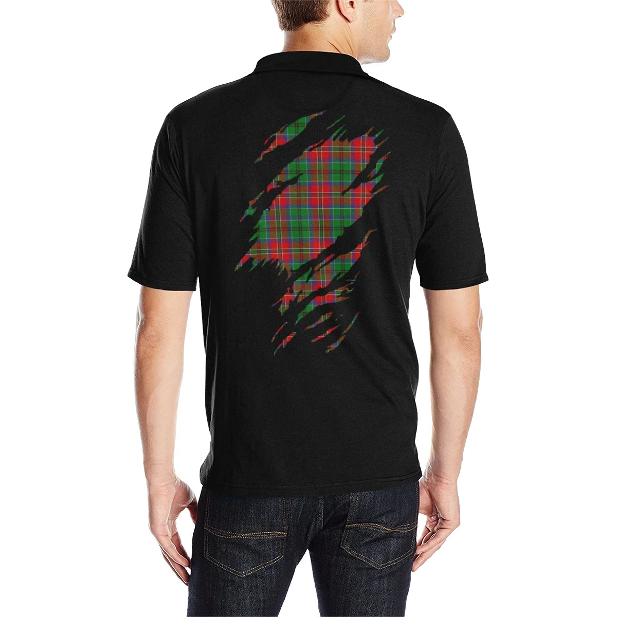 MacCulloch (McCulloch) Clan Polo Shirt, Scottish Tartan MacCulloch (McCulloch) Clans Polo Shirt Full Black Style