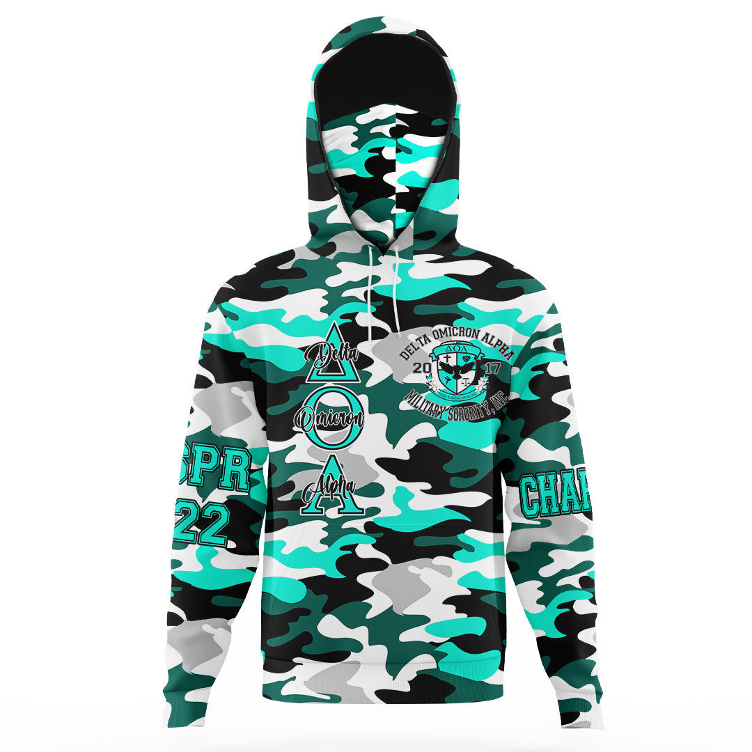 (Custom) Clothing - Delta Omicron Alpha Camo Hoodie Gaiter A35