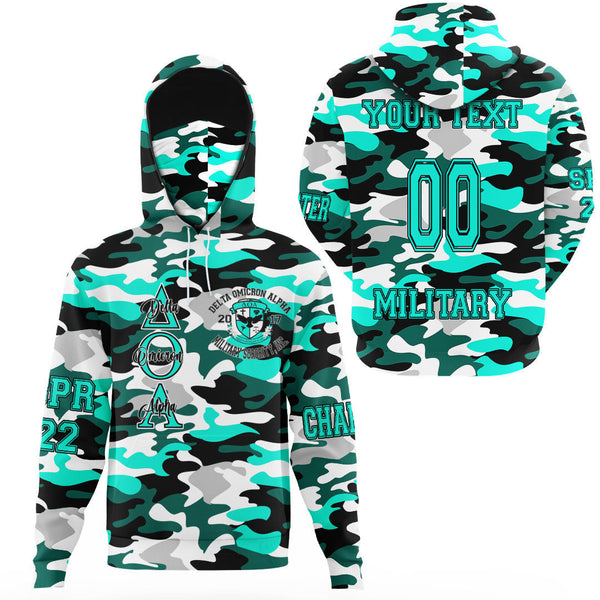 (Custom) Clothing - Delta Omicron Alpha Camo Hoodie Gaiter A35