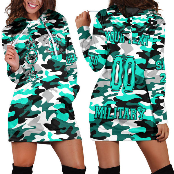 (Custom) Clothing - Delta Omicron Alpha Camo Hoodie Dress A35