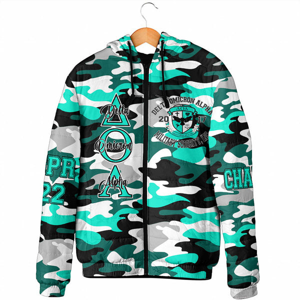 (Custom) Clothing - Delta Omicron Alpha Camo Hooded Padded Jacket A35