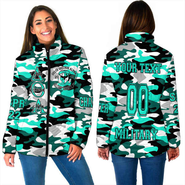 (Custom) Clothing - Delta Omicron Alpha Camo Women Padded Jacket A35