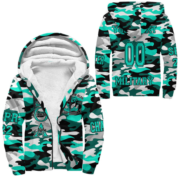 (Custom) Clothing - Delta Omicron Alpha Camo Sherpa Hoodies