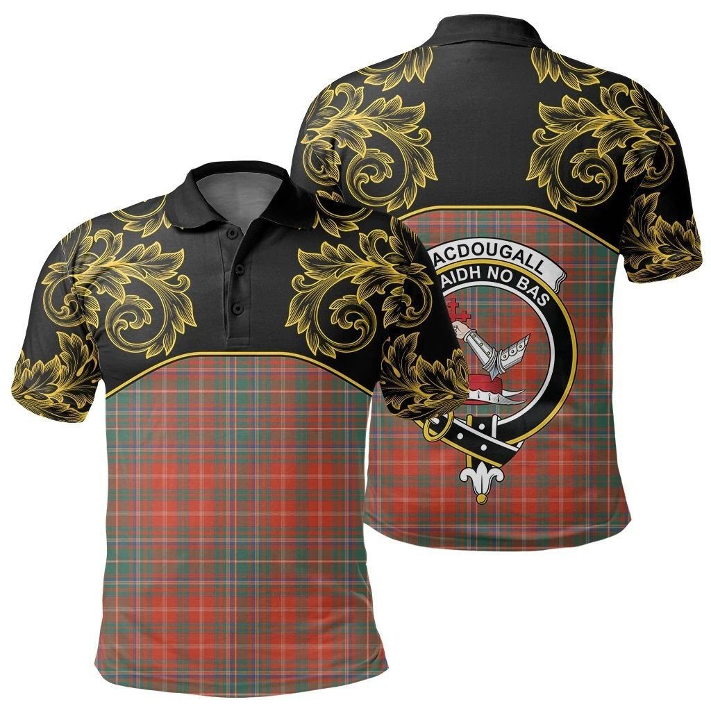 MacDougall Ancient Tartan Clan Crest Polo Shirt - Empire I - HJT4