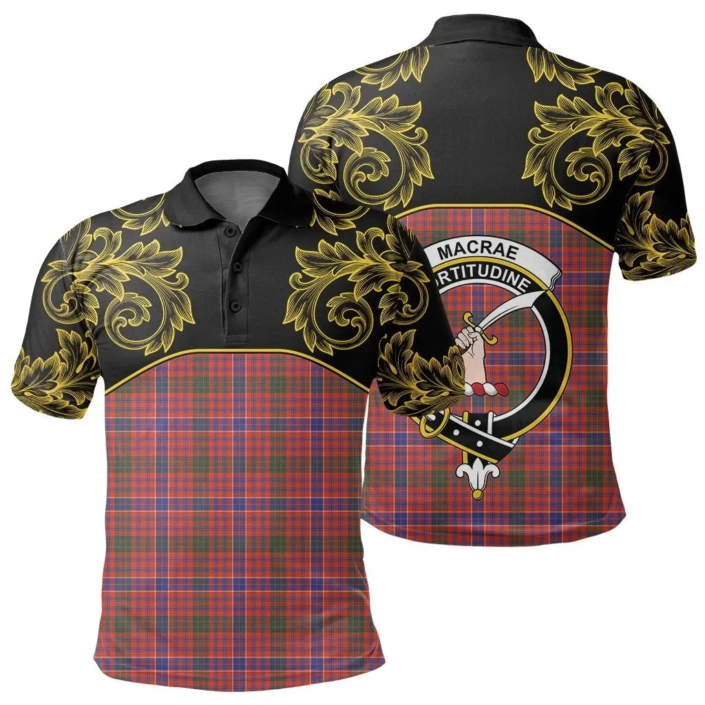 MacRae Ancient Tartan Clan Crest Polo Shirt - Empire I - HJT4