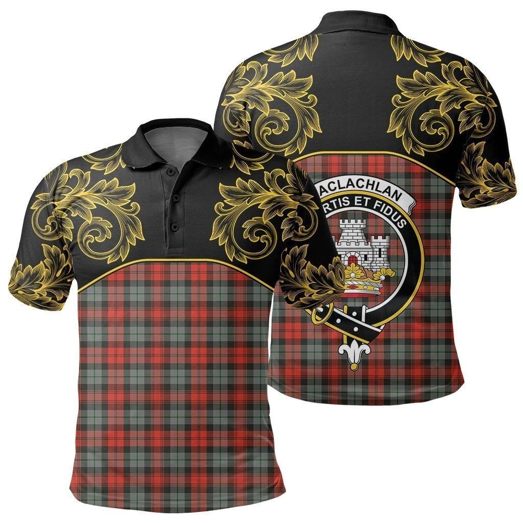 MacLachlan Weathered Tartan Clan Crest Polo Shirt - Empire I - HJT4