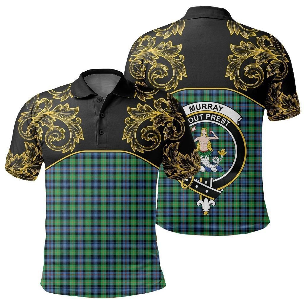 Murray of Atholl Ancient Tartan Clan Crest Polo Shirt - Empire I - HJT4