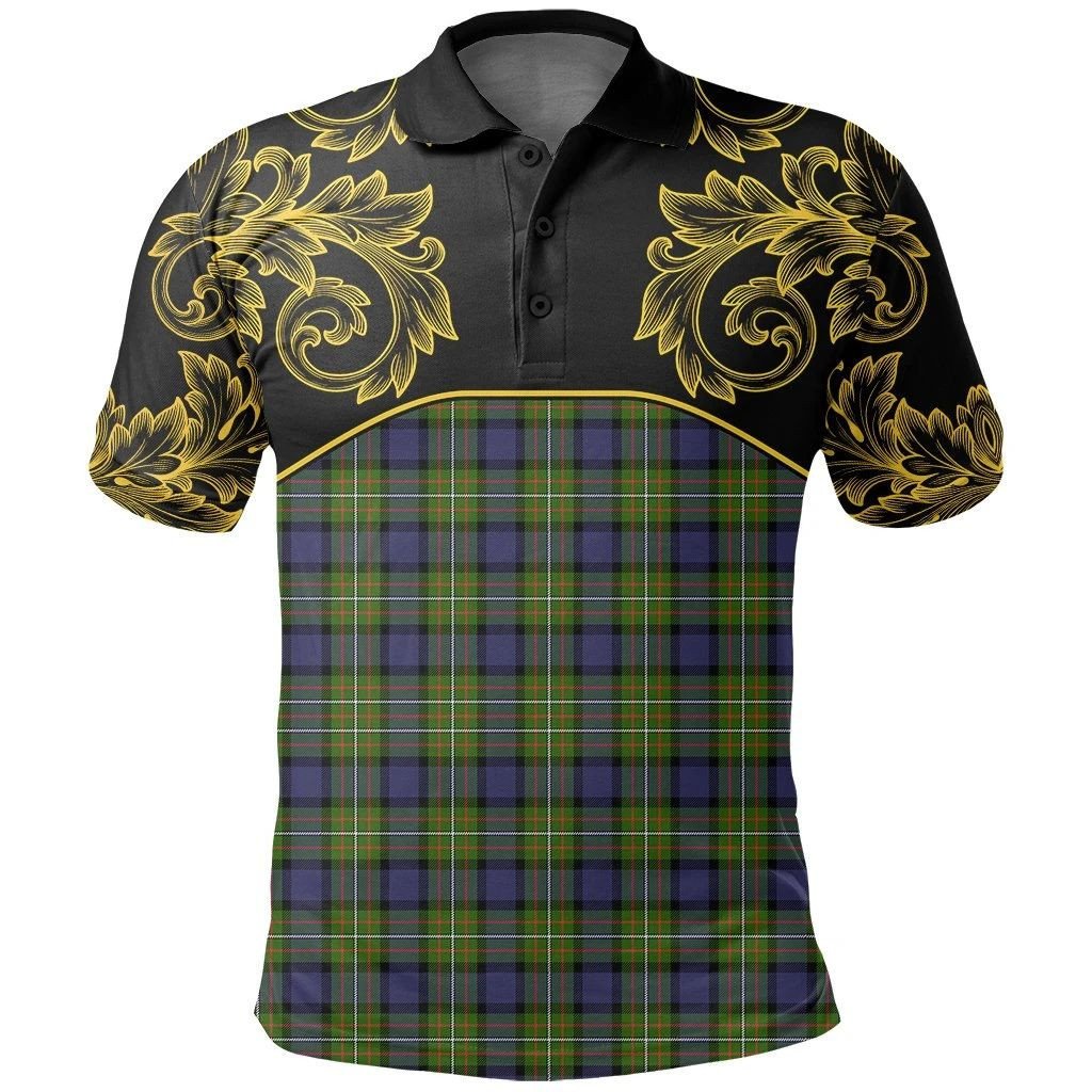 Fergusson Modern Tartan Clan Crest Polo Shirt - Empire I - HJT4 - Tartan Clans Store - Tartan Clans Clothing - Scottish Tartan Shopping - Clans Crest - Shopping In TartanClans - Polo Shirt For You