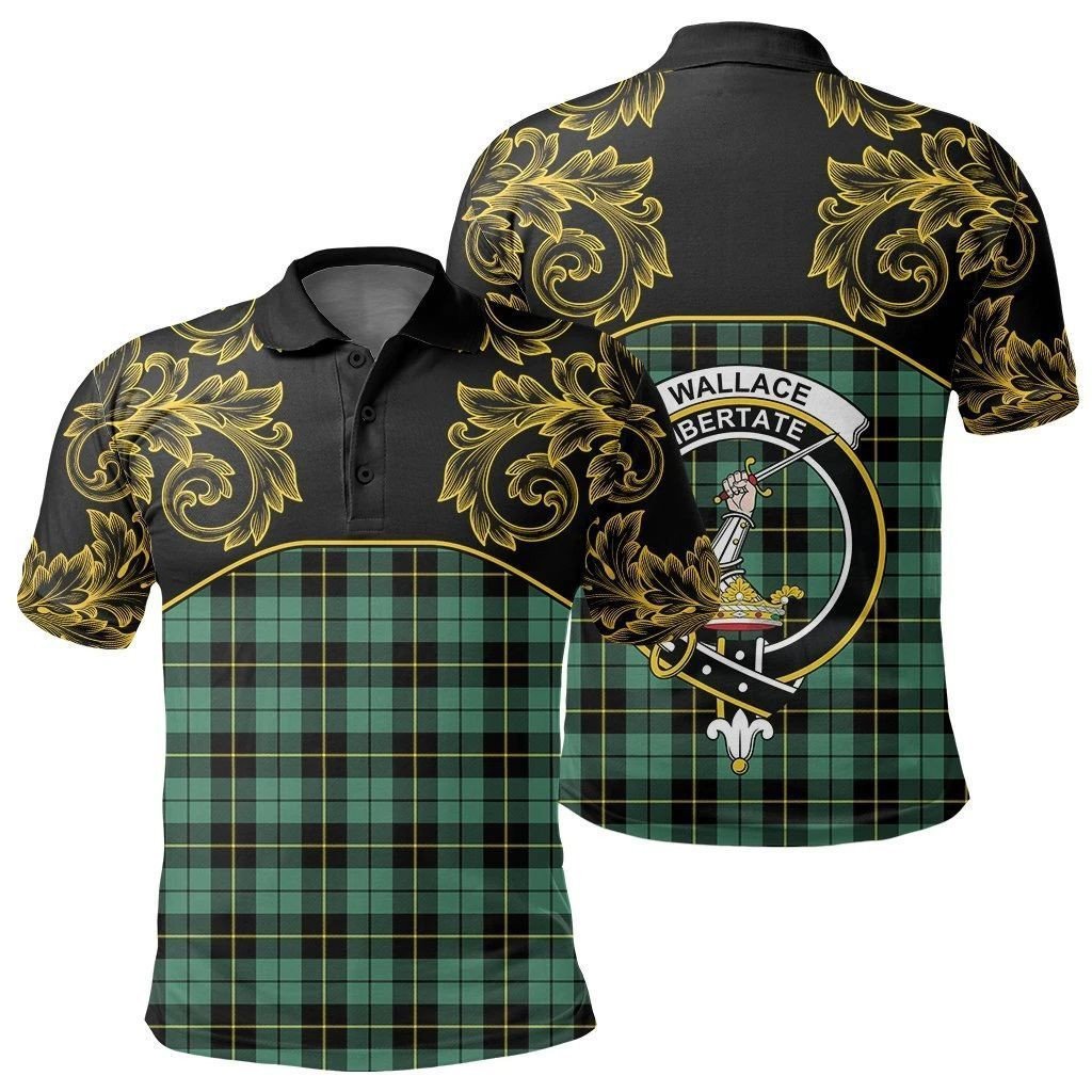 Wallace Hunting Ancient Tartan Clan Crest Polo Shirt - Empire I - HJT4