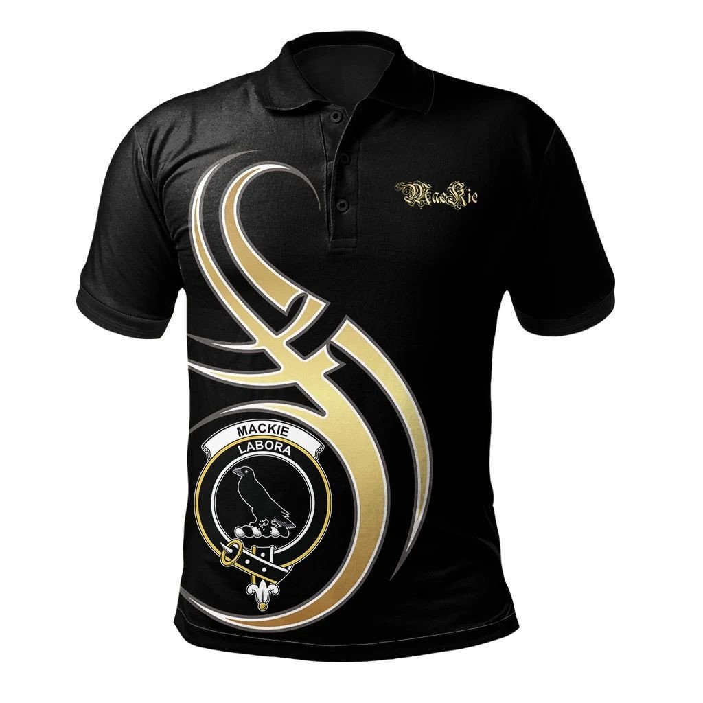 MacKie Clan Believe In Me Polo Shirt - All Black Version