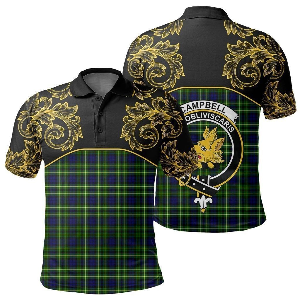 Campbell of Breadalbane Modern Tartan Clan Crest Polo Shirt - Empire I - HJT4