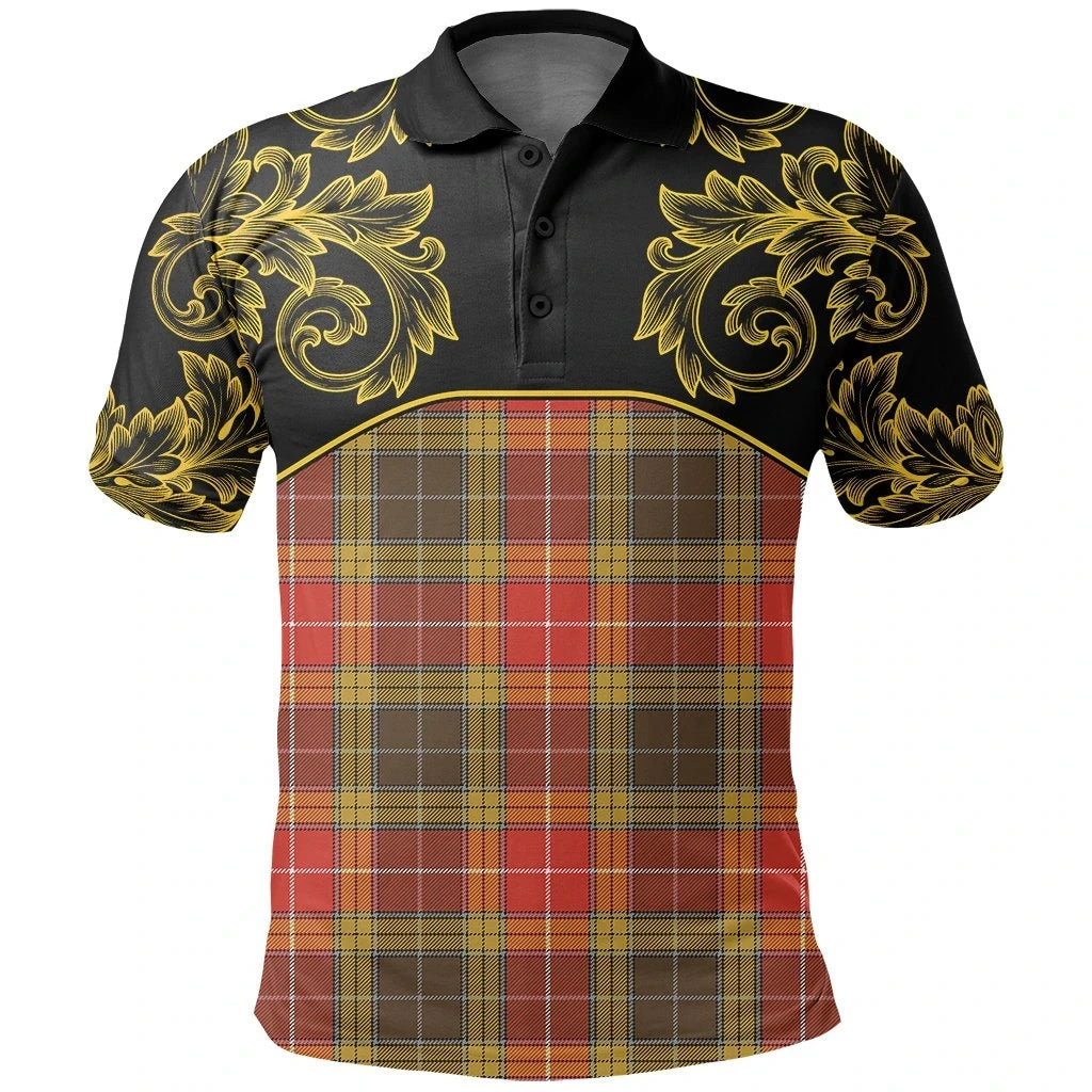 Buchanan Old Set Weathered Tartan Clan Crest Polo Shirt - Empire I - HJT4 - Tartan Clans Store - Tartan Clans Clothing - Scottish Tartan Shopping - Clans Crest - Shopping In TartanClans - Polo Shirt For You