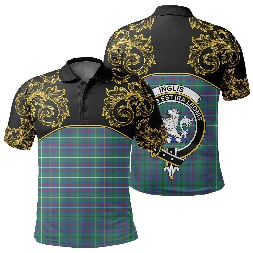 Inglis Ancient Tartan Clan Crest Polo Shirt - Empire I - HJT4