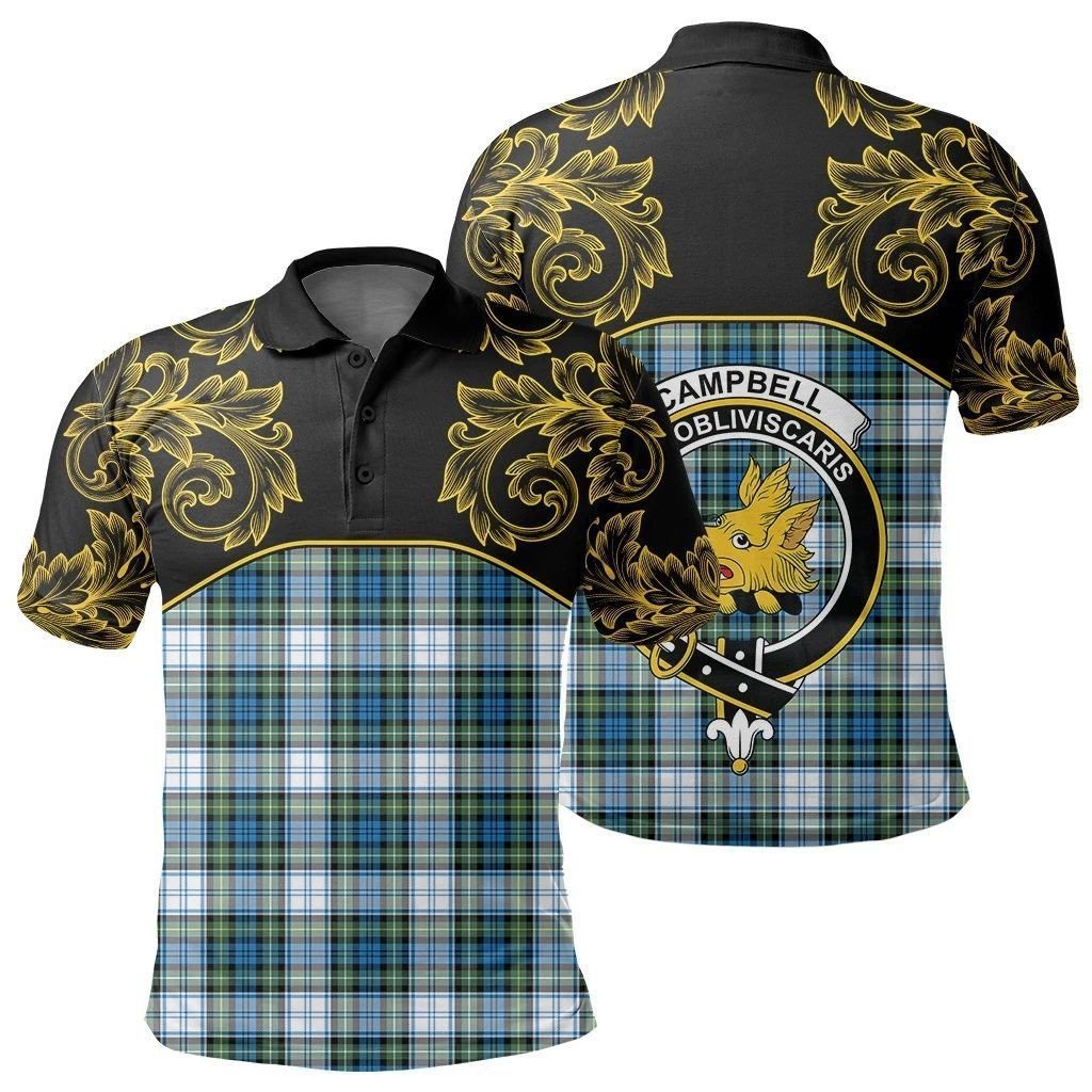 Campbell Dress Ancient Tartan Clan Crest Polo Shirt - Empire I - HJT4