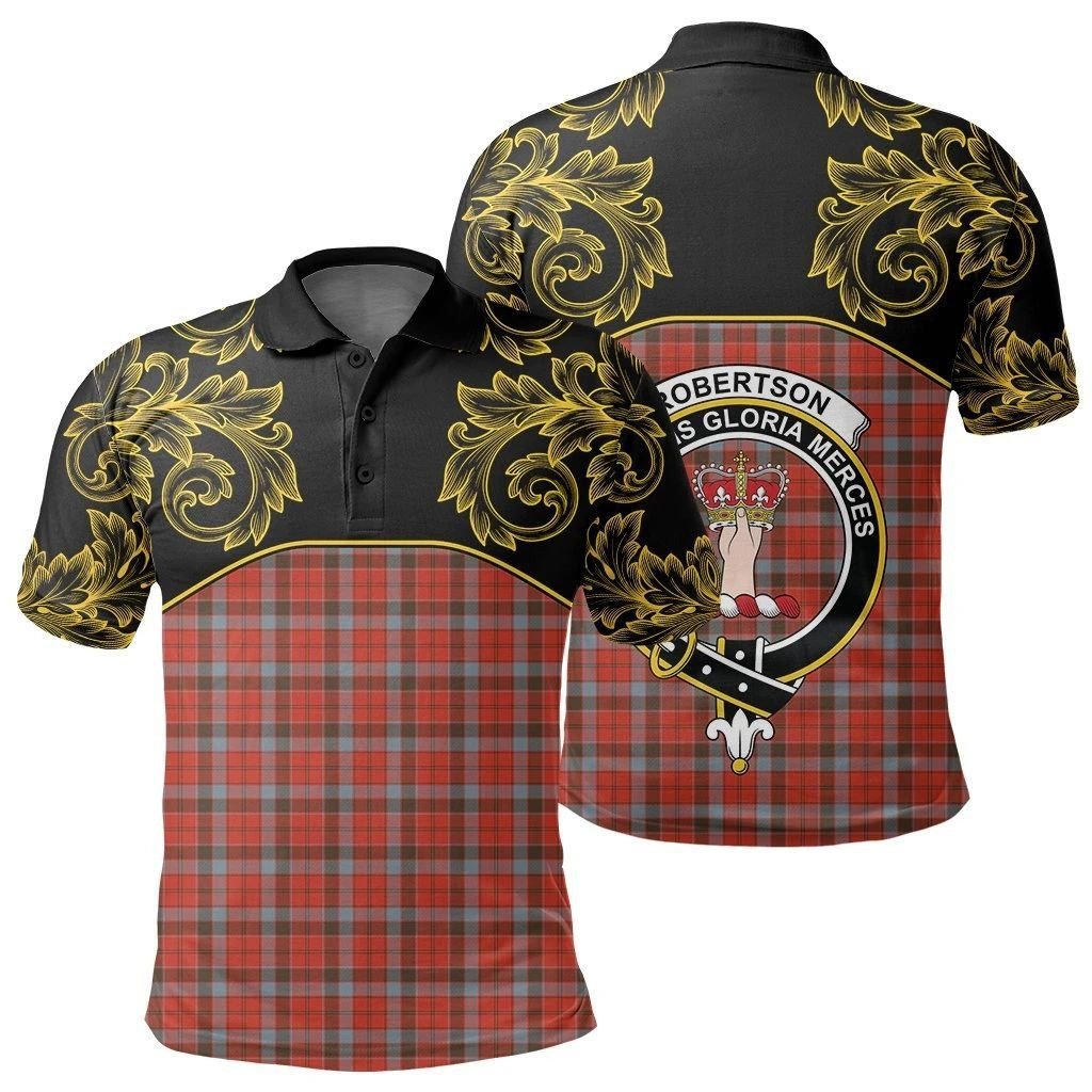 Robertson Weathered Tartan Clan Crest Polo Shirt - Empire I - HJT4