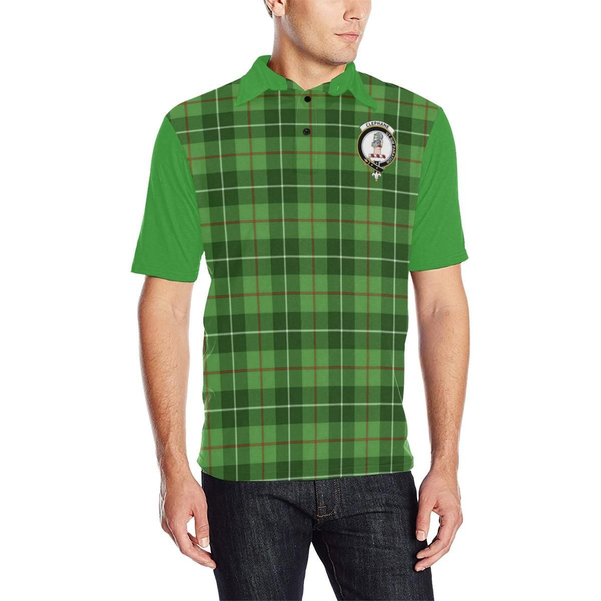 Tartan Polo - Clephane (or Clephan) Plaid Mens Polo Shirt - Clan Crest