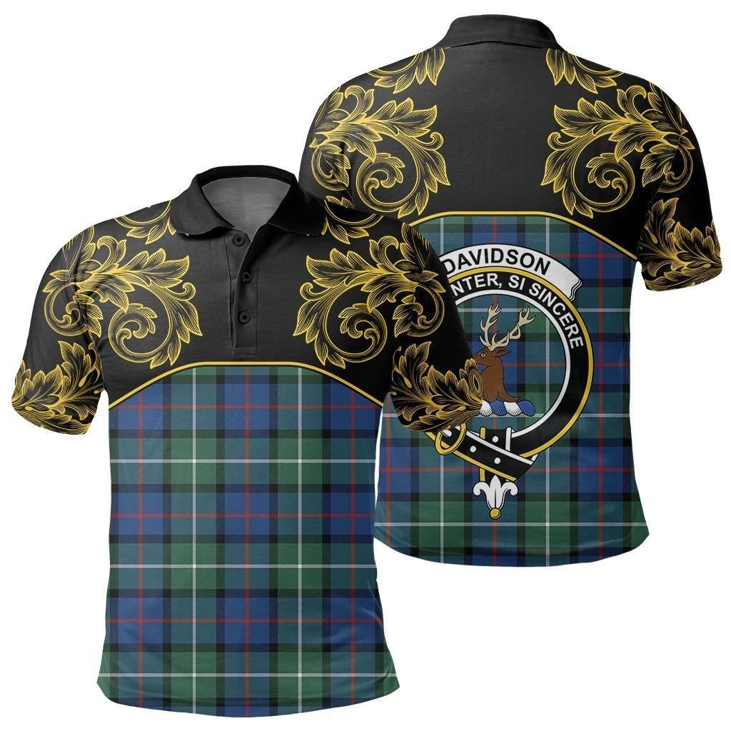 Davidson of Tulloch Tartan Clan Crest Polo Shirt - Empire I - HJT4