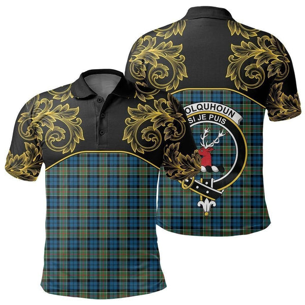 Colquhoun Ancient Tartan Clan Crest Polo Shirt - Empire I - HJT4