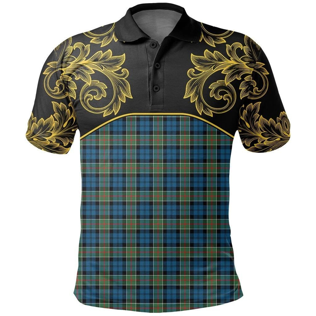 Colquhoun Ancient Tartan Clan Crest Polo Shirt - Empire I - HJT4 - Tartan Clans Store - Tartan Clans Clothing - Scottish Tartan Shopping - Clans Crest - Shopping In TartanClans - Polo Shirt For You