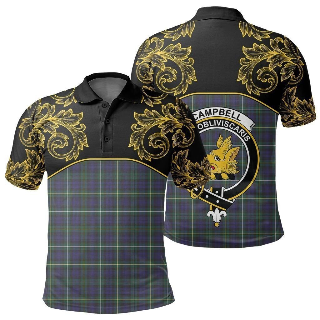 Campbell Argyll Modern Tartan Clan Crest Polo Shirt - Empire I - HJT4