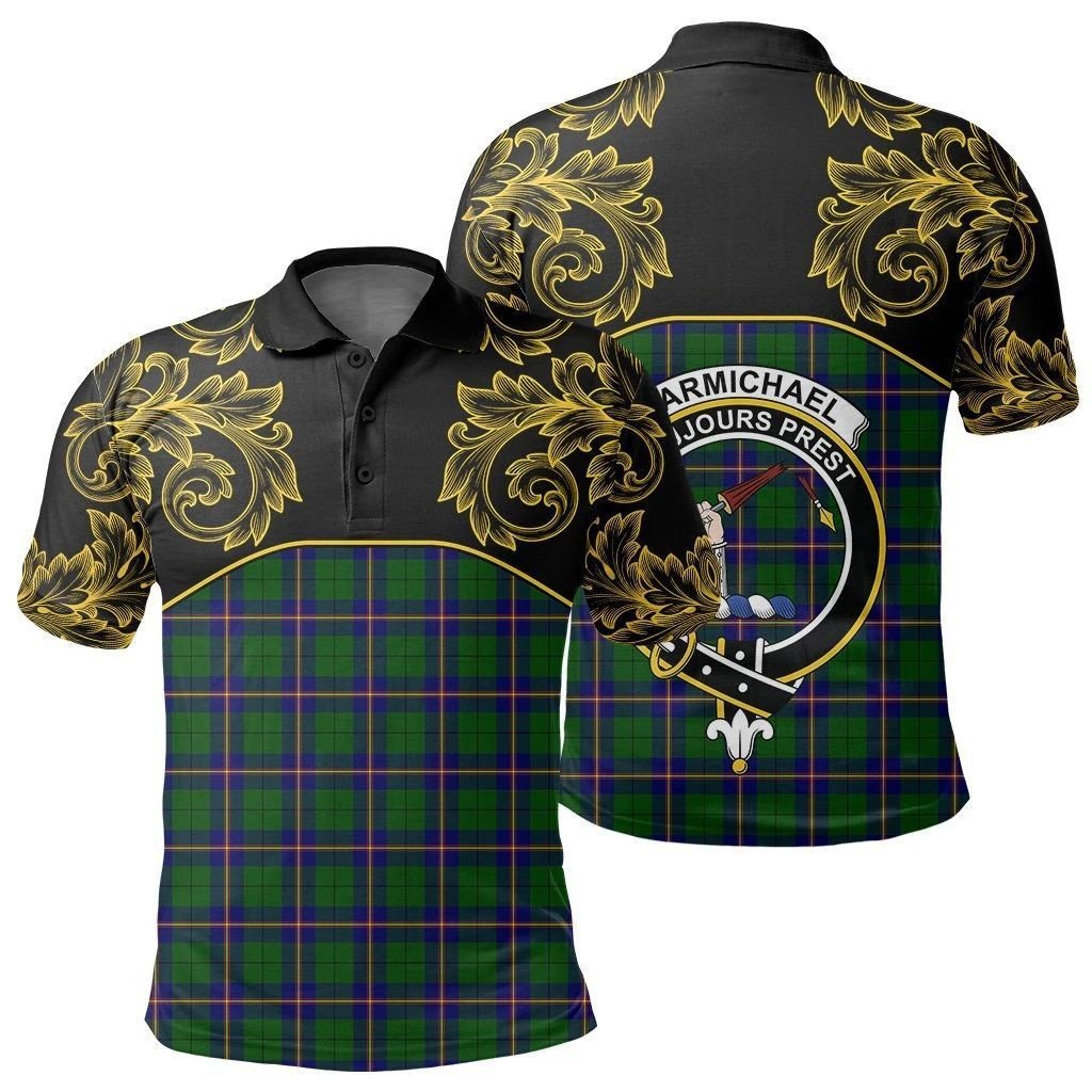 Carmichael Modern Tartan Clan Crest Polo Shirt - Empire I - HJT4