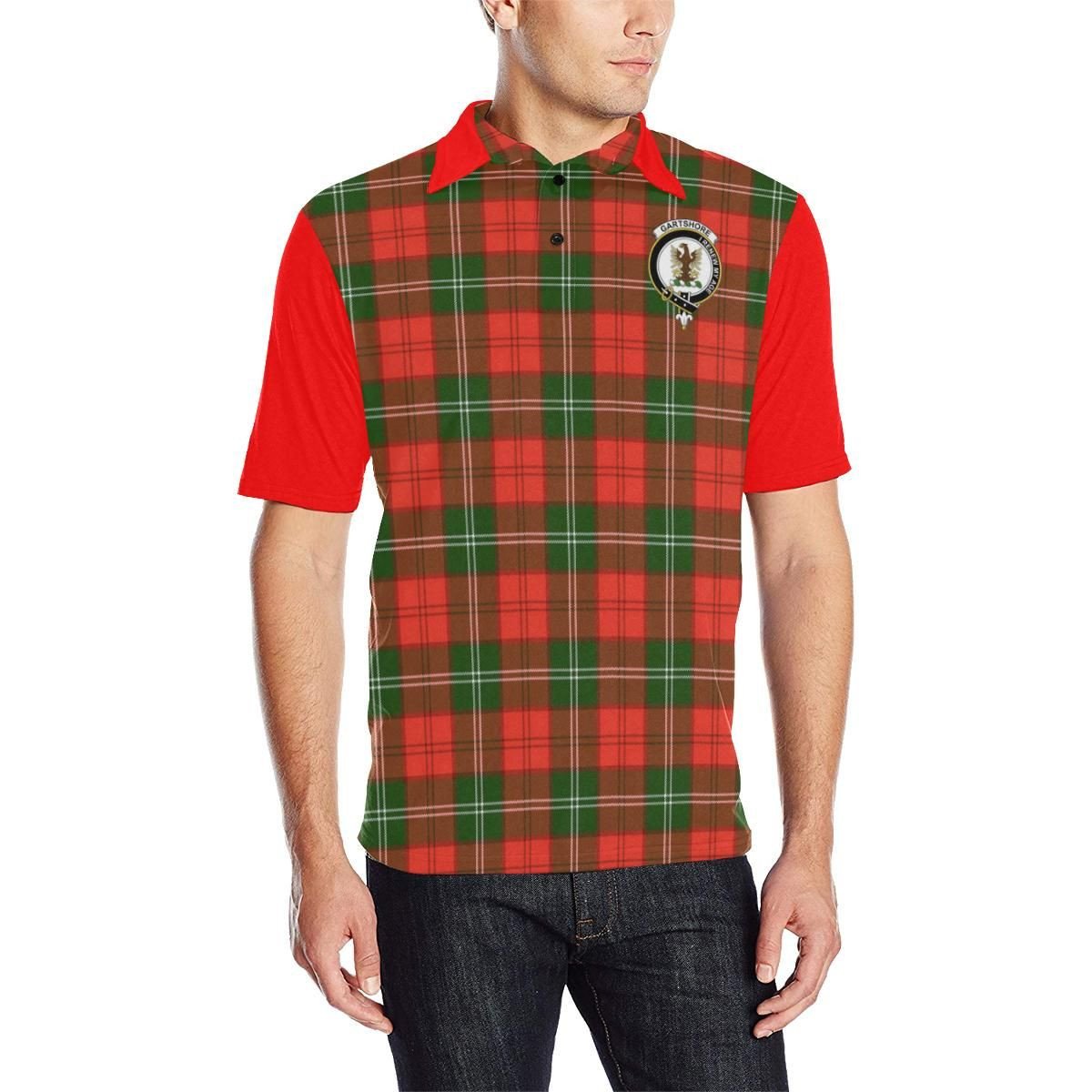 Tartan Polo - Gartshore Plaid Mens Polo Shirt - Clan Crest