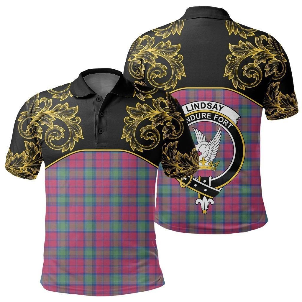 Lindsay Ancient Tartan Clan Crest Polo Shirt - Empire I - HJT4