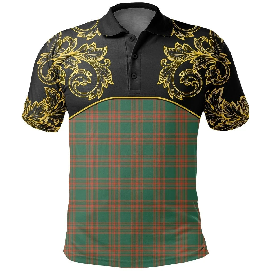 Menzies Green Ancient Tartan Clan Crest Polo Shirt - Empire I - HJT4 - Tartan Clans Store - Tartan Clans Clothing - Scottish Tartan Shopping - Clans Crest - Shopping In TartanClans - Polo Shirt For You