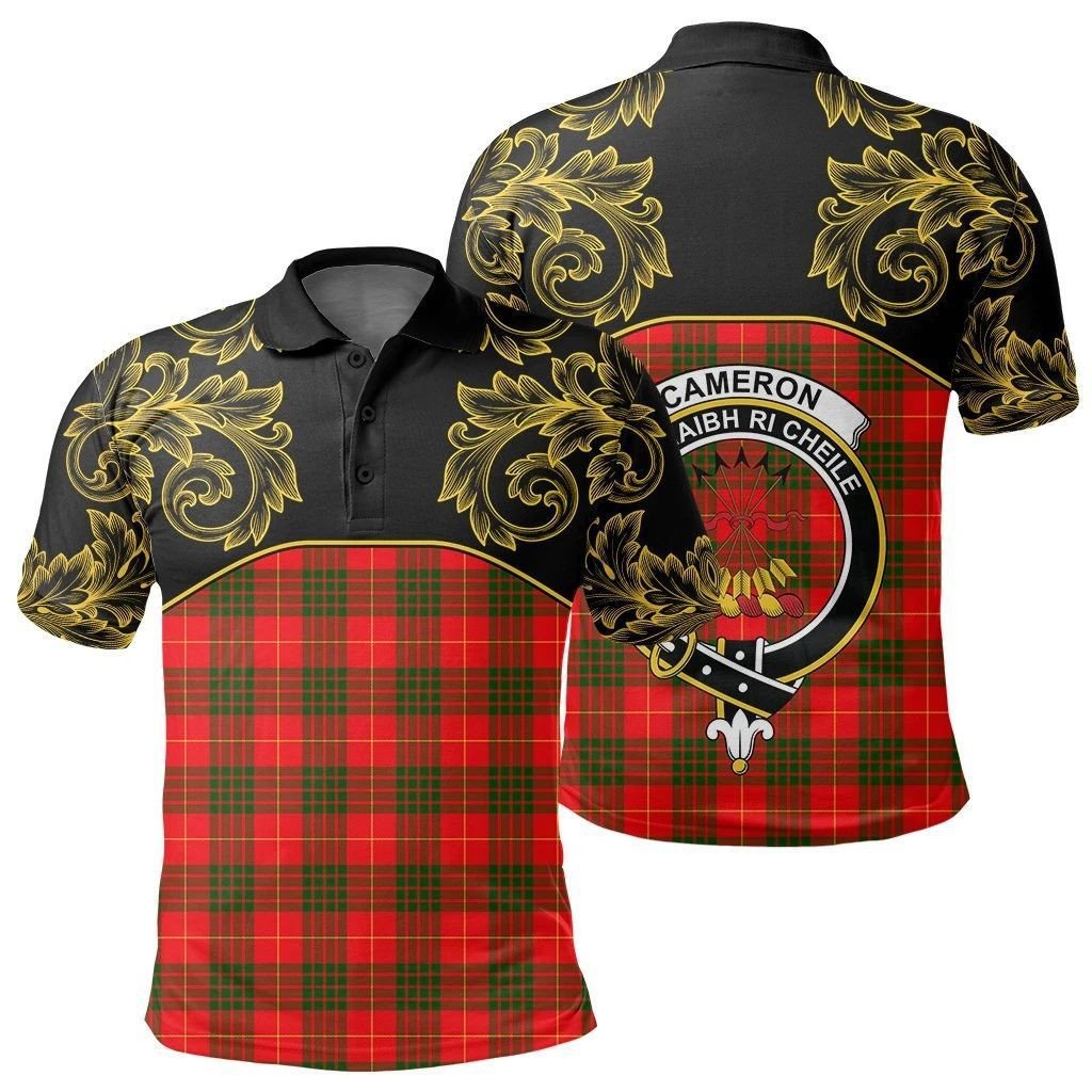 Cameron Modern Tartan Clan Crest Polo Shirt - Empire I - HJT4