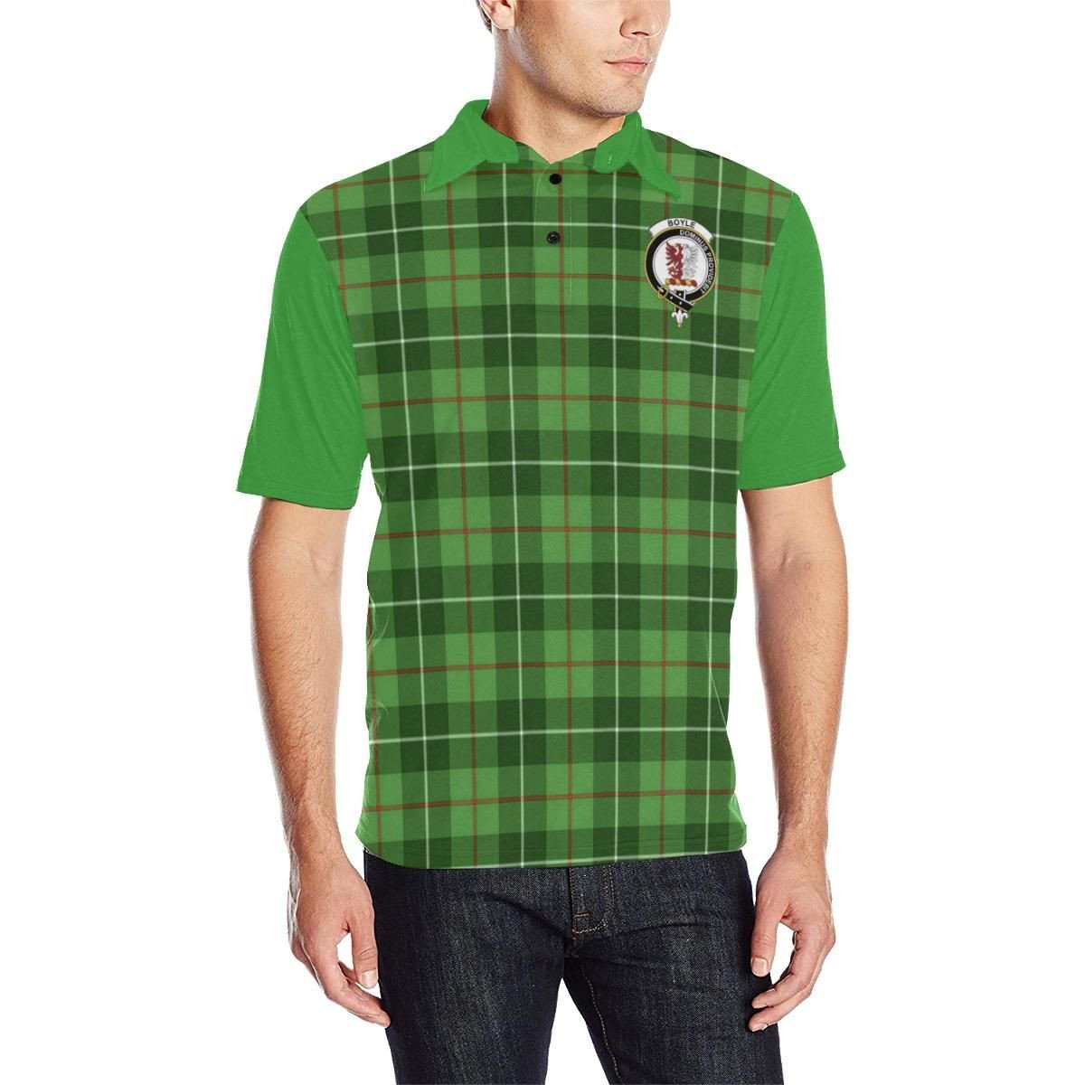 Tartan Polo - Boyle Plaid Mens Polo Shirt - Clan Crest