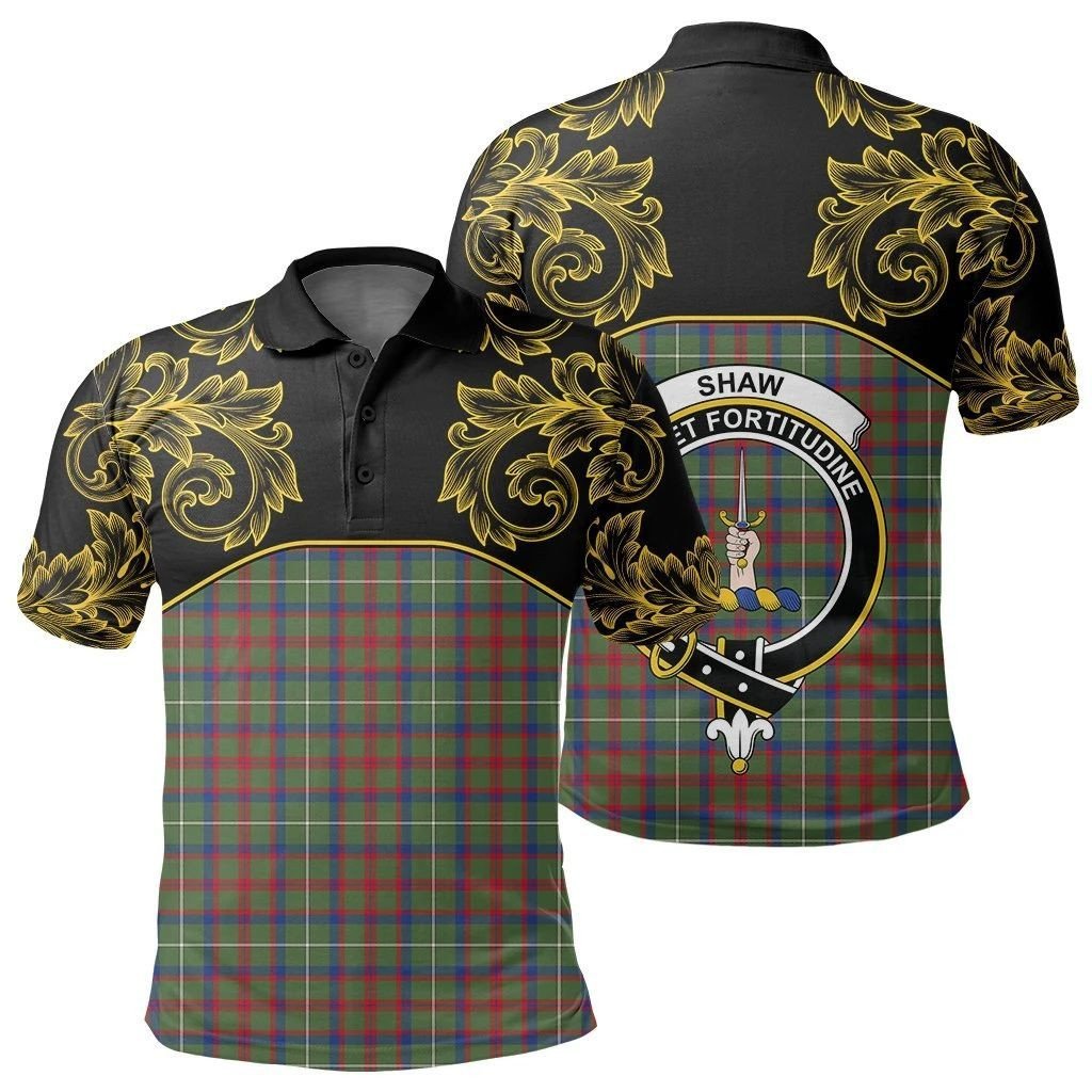 Shaw Green Modern Tartan Clan Crest Polo Shirt - Empire I - HJT4