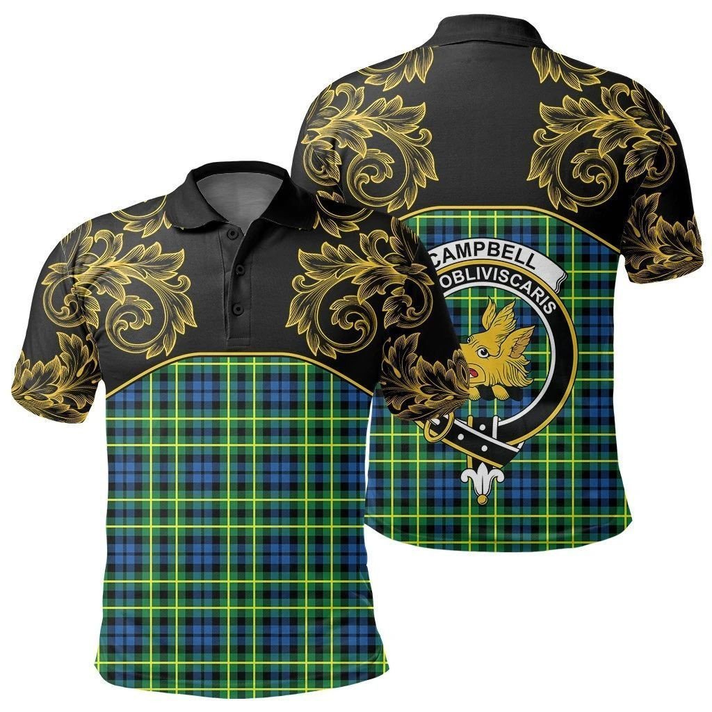 Campbell of Breadalbane Ancient Tartan Clan Crest Polo Shirt - Empire I - HJT4