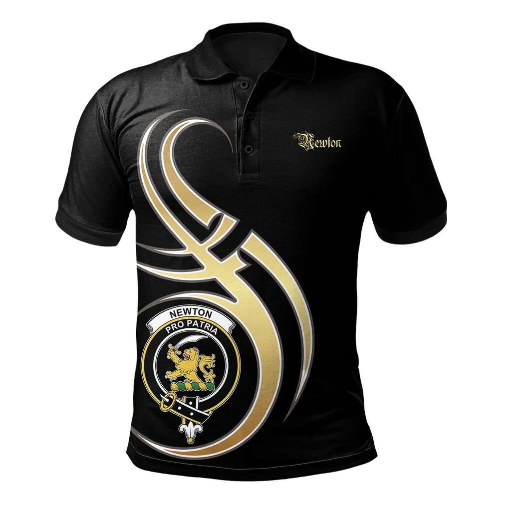 Newton Clan Believe In Me Polo Shirt - All Black Version