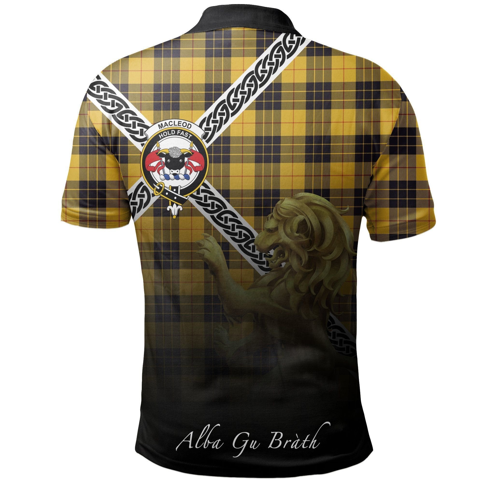 MacLeod of Lewis Ancient Clan Polo Shirt, Scottish Tartan MacLeod of Lewis Ancient Clans Polo Shirt Celtic Lion Style