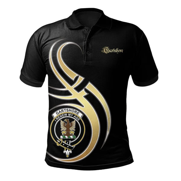 Gartshore Clan Believe In Me Polo Shirt - All Black Version