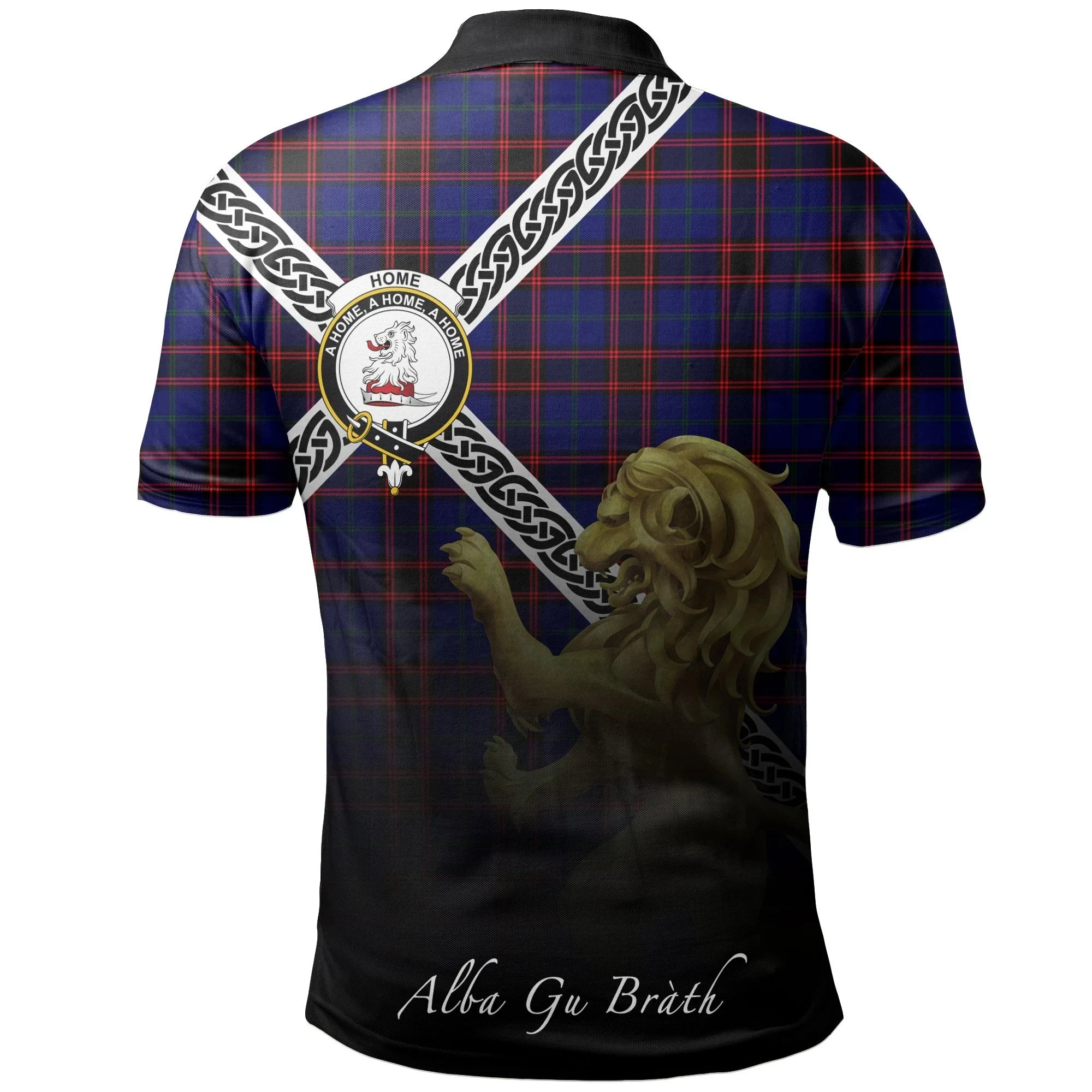 Home Modern Clan Polo Shirt, Scottish Tartan Home Modern Clans Polo Shirt Celtic Lion Style