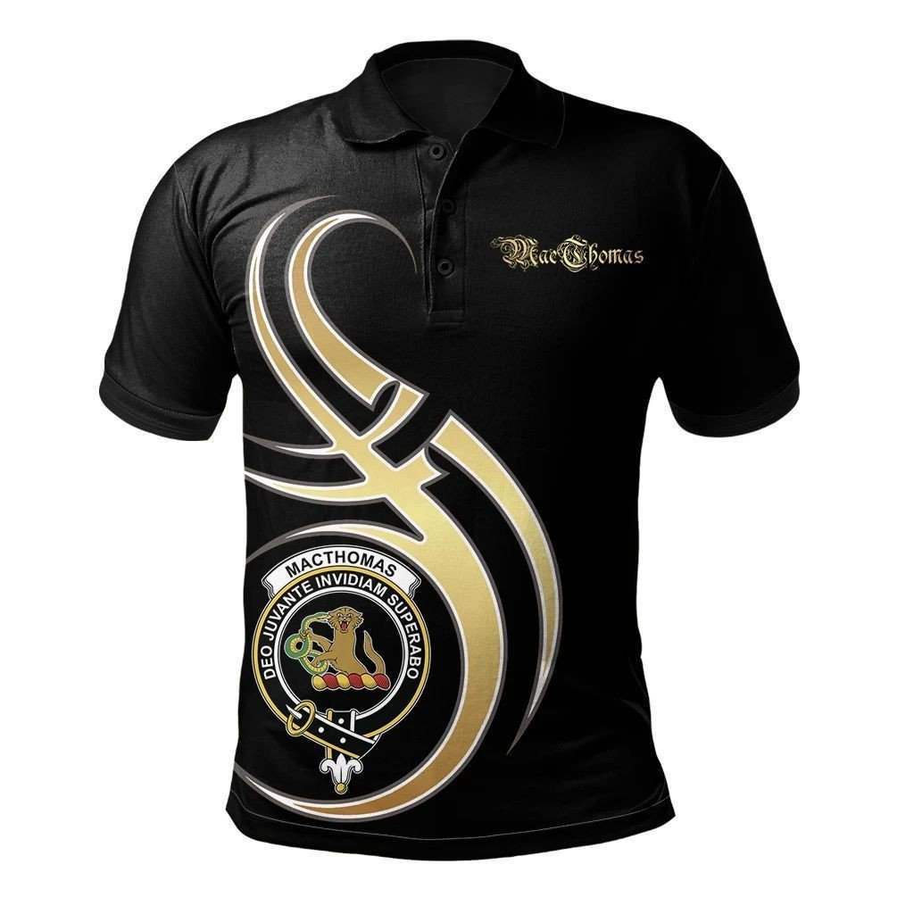 MacThomas Clan Believe In Me Polo Shirt - All Black Version