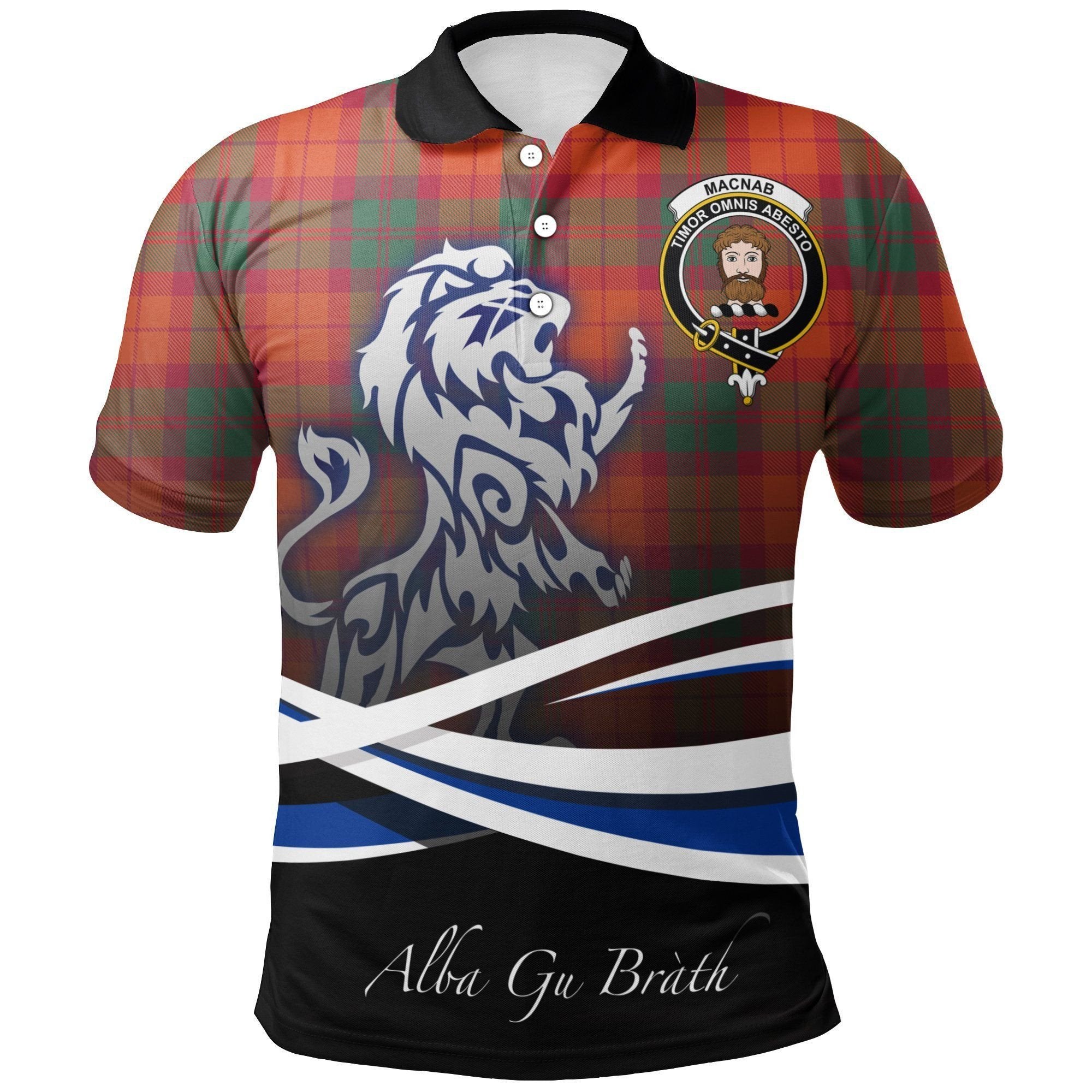 MacNab Ancient Clan Polo Shirt, Scottish Tartan MacNab Ancient Clans Polo Shirt Crest Lion Style
