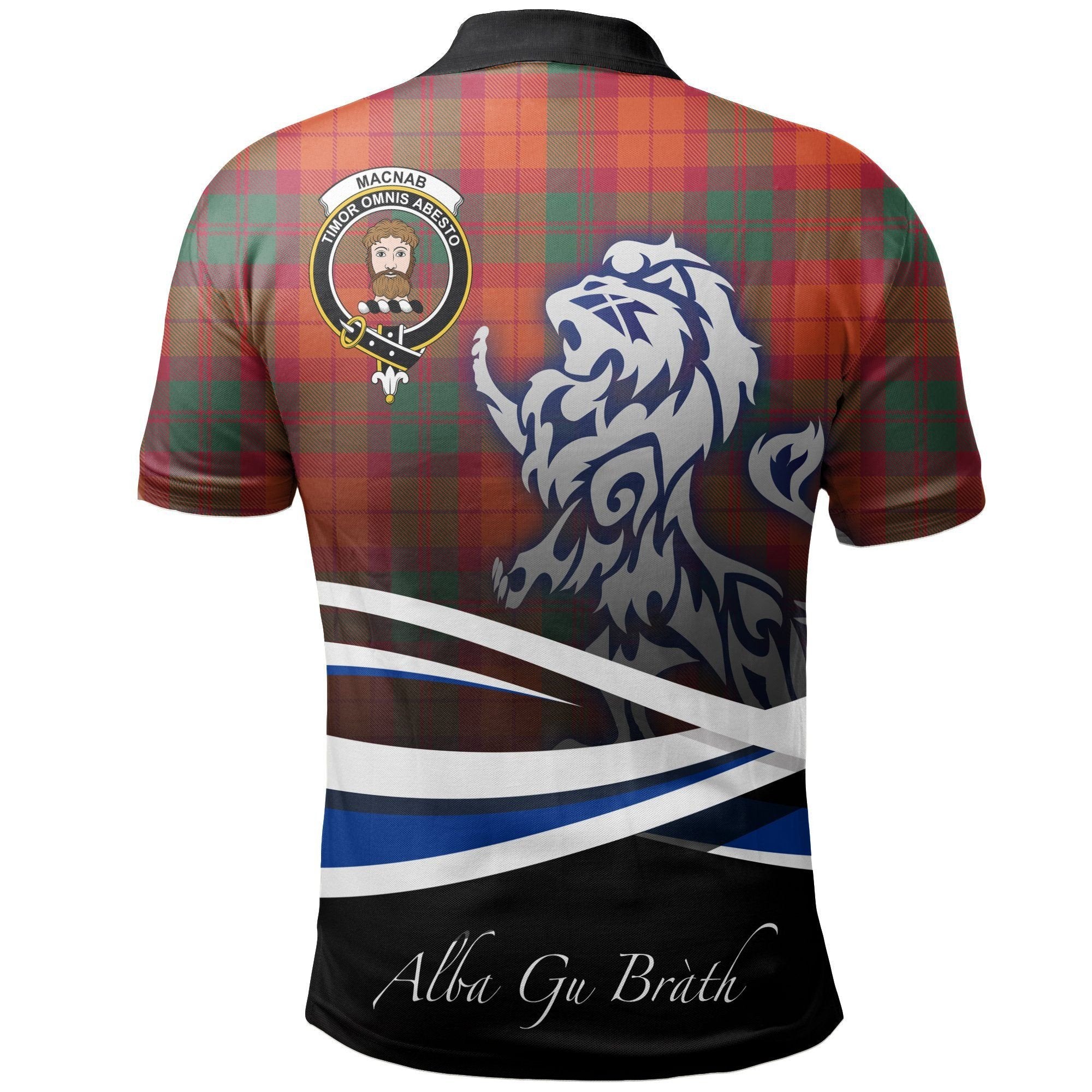 MacNab Ancient Clan Polo Shirt, Scottish Tartan MacNab Ancient Clans Polo Shirt Crest Lion Style