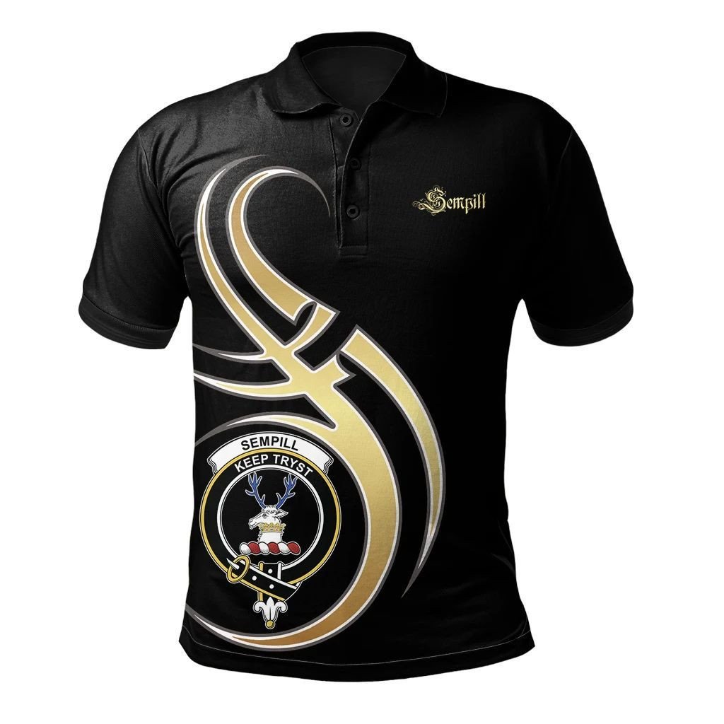 Sempill Clan Believe In Me Polo Shirt - All Black Version