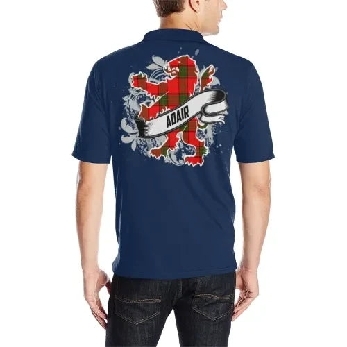 Adair Clan Polo Shirt, Scottish Tartan Adair Clans Polo Shirt Lion Style